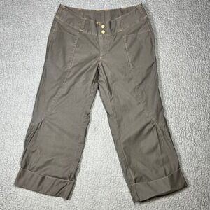 KUHL Capri Pants Women 6 (29x21) Canvas Cuffed Outdoor Hiking Brown Gorpcore